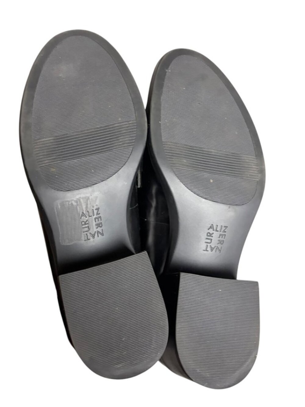 Naturalizer  Size 8 Pascal Black Brush Off Leather Plaid Loafers Accademia Shoes - Picture 7 of 8